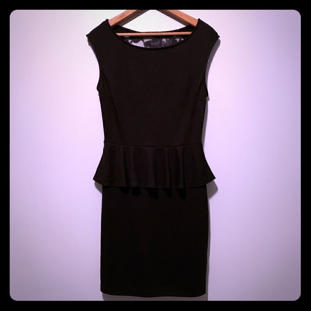 Peplum dress with lace back